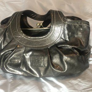 Metallic Silver Coach Bag